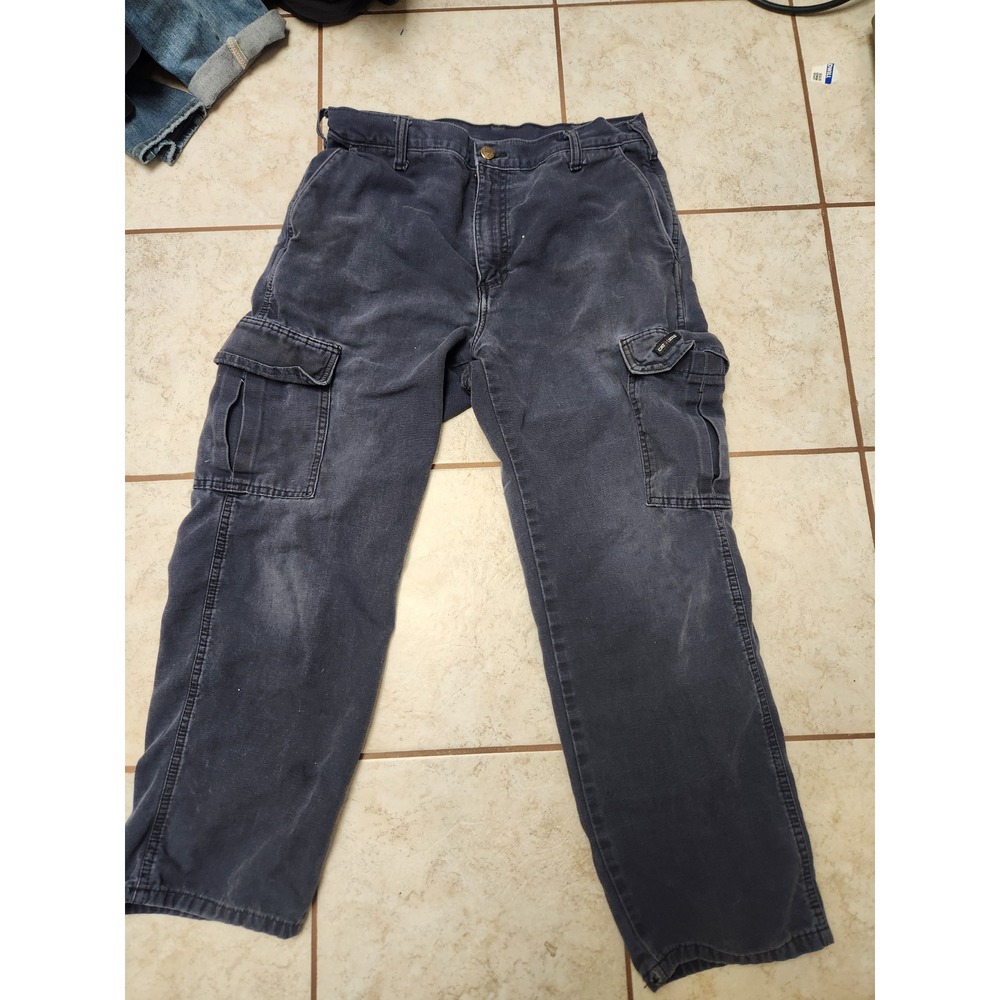 Tyndale Workwear FR Flame Resistant Cargo Pants Navy Blue Mens W32 L29 K215T